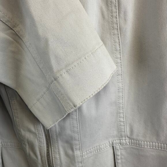 WHBM Light Gray Full Zip Blazer Jacket Womens Size 14 Business Casual Feminine - Picture 8 of 16